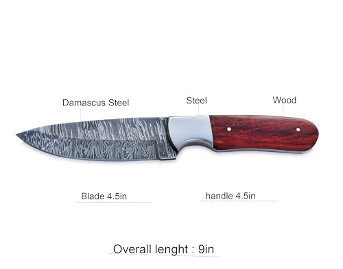 Viking Heritage Skinner Knife – Expertly Crafted with Damascus steel for Precision Hunting and Field Dressing: Embrace the Timeless Elegance of Craftsmanship with this Razor-Sharp