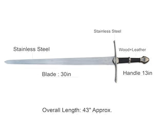 The Lord of The Rings Sword Strider | Authentic Stainless Steel Sword | Hand Forged Steel Sword with Leather Handle | Wall Mounting Plaque & Scabbard Included | LOTR Collectors Piece