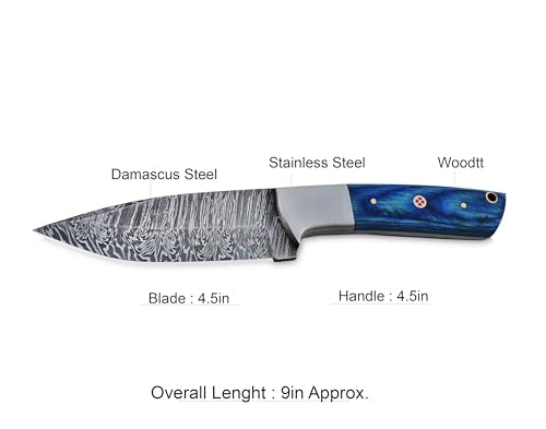 Viking Heritage Skinner Knife – Expertly Crafted with Damascus steel for Precision Hunting and Field Dressing: Embrace the Timeless Elegance of Craftsmanship with this Razor-Sharp