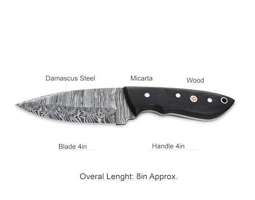 Viking Heritage Skinner Knife – Expertly Crafted with Damascus steel for Precision Hunting and Field Dressing: Embrace the Timeless Elegance of Craftsmanship with this Razor-Sharp