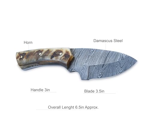 Viking Heritage Skinner Knife – Expertly Crafted with Damascus steel for Precision Hunting and Field Dressing: Embrace the Timeless Elegance of Craftsmanship with this Razor-Sharp