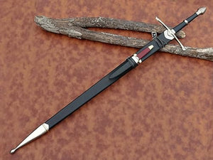 The Lord of The Rings Sword Strider | Authentic Stainless Steel Sword | Hand Forged Steel Sword with Leather Handle | Wall Mounting Plaque & Scabbard Included | LOTR Collectors Piece