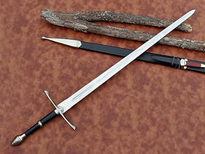 The Lord of The Rings Sword Strider | Authentic Stainless Steel Sword | Hand Forged Steel Sword with Leather Handle | Wall Mounting Plaque & Scabbard Included | LOTR Collectors Piece