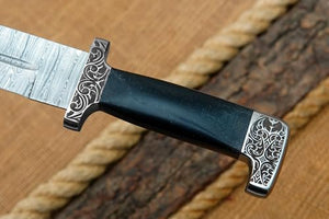 13-Inch Premium High Carbon Steel Bowie Knife - 7 Inch Exceptionally Sharp Fixed Blade with 6 Inch Handle for Hunting and Self-Defense