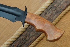 17 inch handcrafted US Marine Corps military knife with Leather sheath, 11-inch J2 Steel Blade with 6-inch wooden handle for Camping, Outdoor, Bush craft