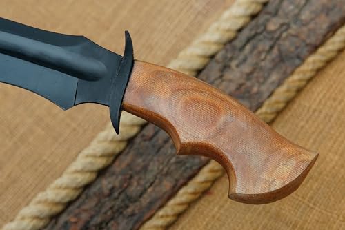 17 inch handcrafted US Marine Corps military knife with Leather sheath, 11-inch J2 Steel Blade with 6-inch wooden handle for Camping, Outdoor, Bush craft