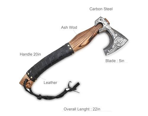 Exquisite Handmade Viking Axe - Ideal for Collectors & Enthusiasts | Authentic, Artisan-Crafted | Medieval Styled Axe with Durable and Robust High Carbon Steel (GC-AX12)
