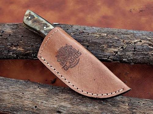 Viking Heritage Skinner Knife – Expertly Crafted with Damascus steel for Precision Hunting and Field Dressing: Embrace the Timeless Elegance of Craftsmanship with this Razor-Sharp
