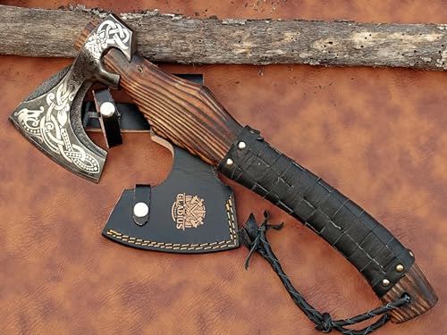 Exquisite Handmade Viking Axe - Ideal for Collectors & Enthusiasts | Authentic, Artisan-Crafted | Medieval Styled Axe with Durable and Robust High Carbon Steel (GC-AX05)