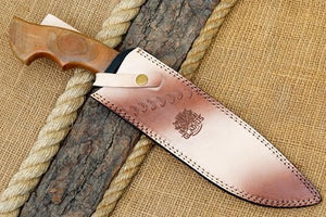 17 inch handcrafted US Marine Corps military knife with Leather sheath, 11-inch J2 Steel Blade with 6-inch wooden handle for Camping, Outdoor, Bush craft