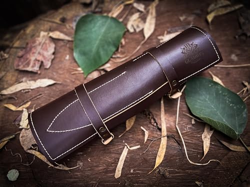 Exquisite 5-Piece Damascus Steel Chef Knife Set with Premium Leather Sheaths and Wood Handles - Ergonomic, Professional, and Ultra Sharp for Professional Kitchen Use