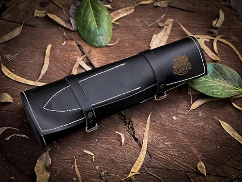 Premium handcrafted Stainless Steel Culinary Collection – Meticulously crafted Chef’s knives set with Sturdy Wooden handle; a Full Tang Blade with a Leather Roll-Up Storage Case