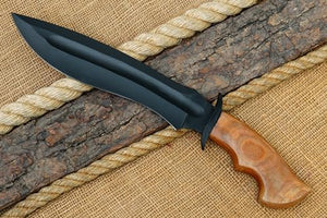 17 inch handcrafted US Marine Corps military knife with Leather sheath, 11-inch J2 Steel Blade with 6-inch wooden handle for Camping, Outdoor, Bush craft