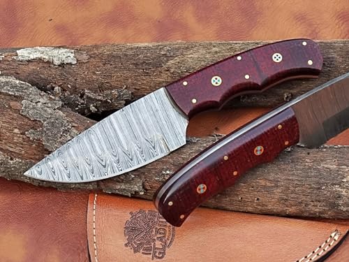 Viking Heritage Skinner Knife – Expertly Crafted with Damascus steel for Precision Hunting and Field Dressing: Embrace the Timeless Elegance of Craftsmanship with this Razor-Sharp