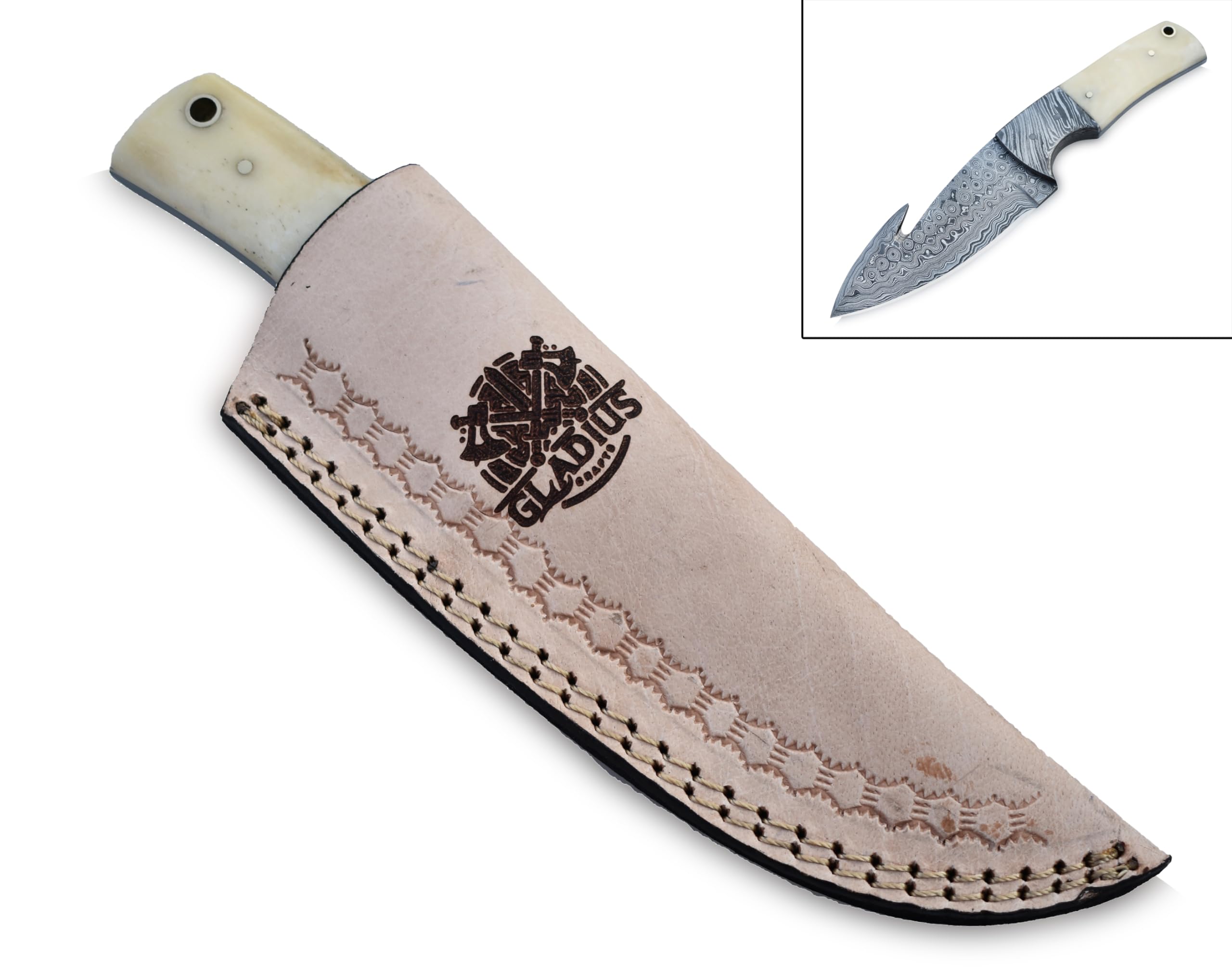 Viking Heritage Skinner Knife – Expertly Crafted with Damascus steel for Precision Hunting and Field Dressing: Embrace the Timeless Elegance of Craftsmanship with this Razor-Sharp
