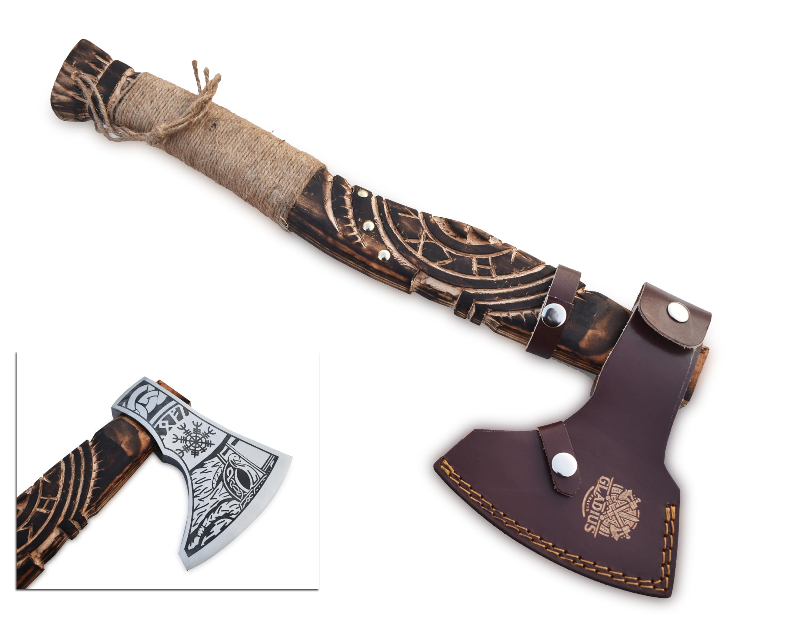 Exquisite Handmade Viking Axe - Ideal for Collectors & Enthusiasts | Authentic, Artisan-Crafted | Medieval Styled Axe with Durable and Robust High Carbon Steel (GC-AX14)