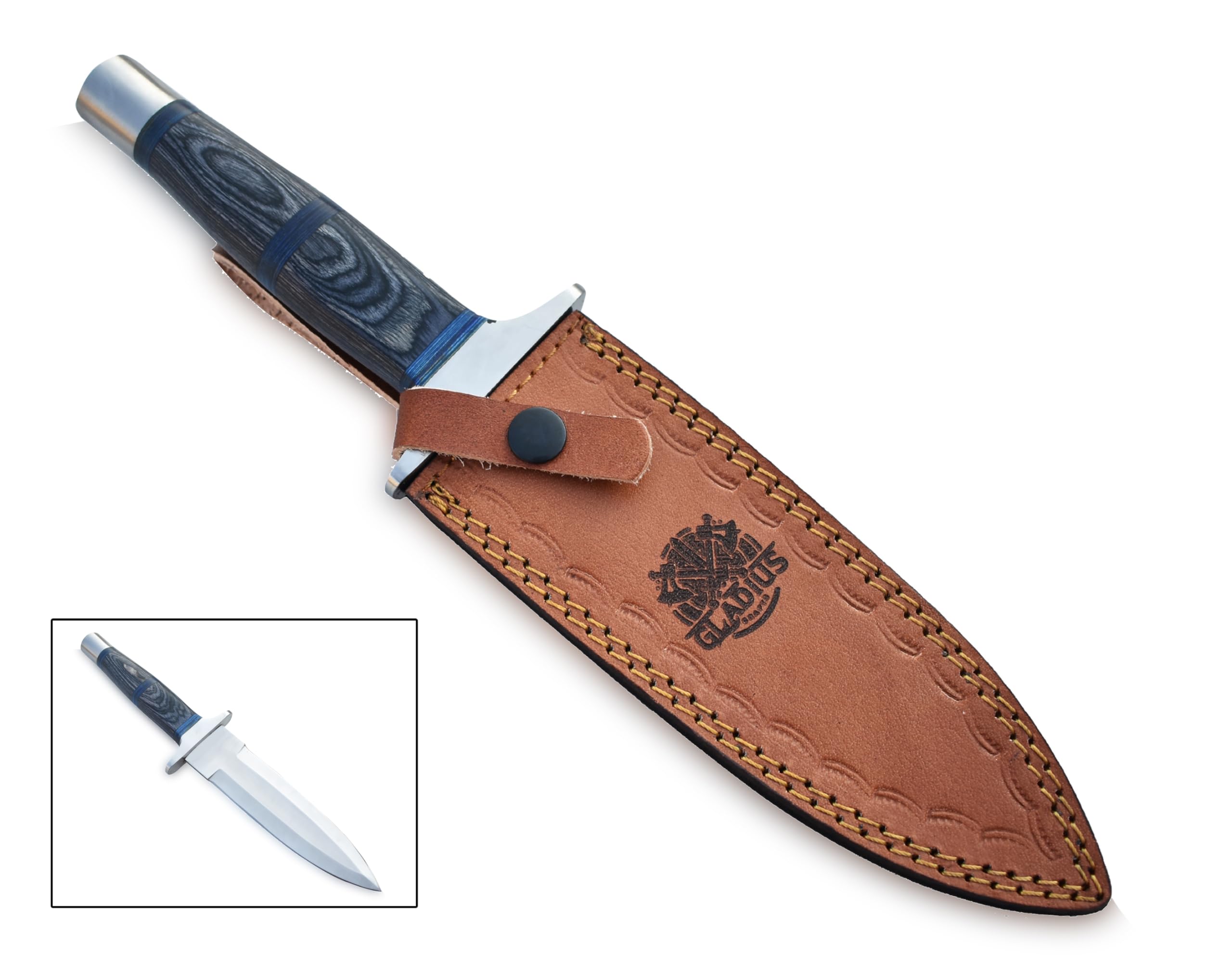 Versatile 13-Inch Fixed Blade Bowie Knife -7 inch Stainless Steel Fixed Blade for Hunting, Throwing, and Self-Defense